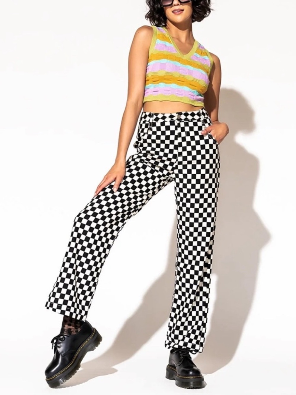 Dressed in LALA stretchy sleeveless crop top